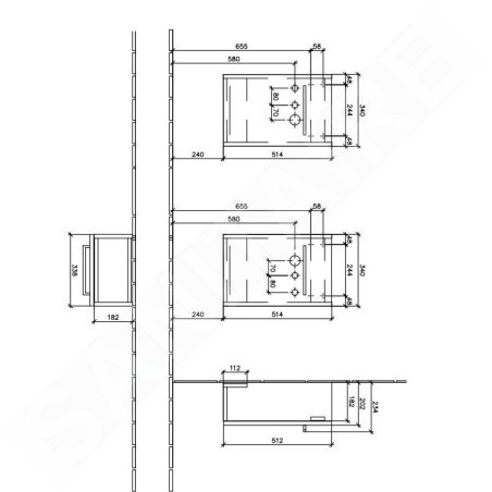 Villeroy & Boch Avento - Meuble sous lavabo 340x514x202 mm, 1 porte Stone Oak A87601RK