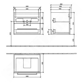 Villeroy & Boch Avento - Meuble sous lavabo 630x514x452 mm, deux tiroirs, Stone Oak A89000RK