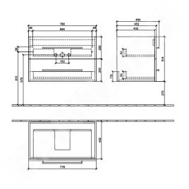 Villeroy & Boch Avento - Meuble sous lavabo 780x514x452 mm, deux tiroirs, Stone Oak A89100RK