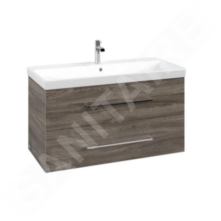 Villeroy & Boch Avento - Meuble sous lavabo 980x514x452 mm, deux tiroirs, Stone Oak A89200RK