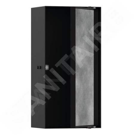 Hansgrohe XtraStoris Rock - Niche murale, avec porte, 300x150x100 mm, noir mat 56082670