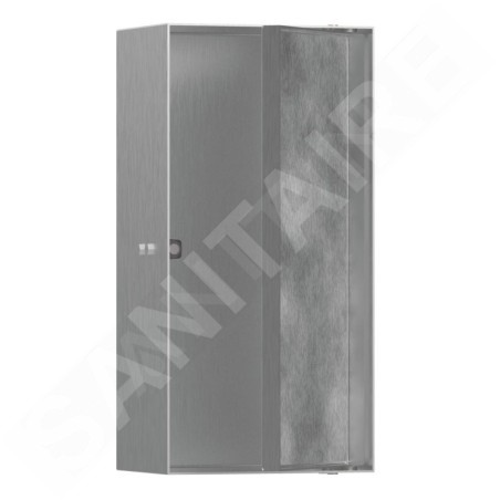 Hansgrohe XtraStoris Rock - Niche murale, avec porte, 300x150x100 mm, inox brossé 56082800