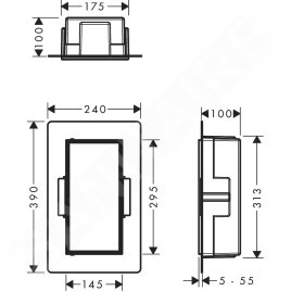 Hansgrohe XtraStoris Rock - Niche murale, avec porte, 300x300x100 mm, blanc mat 56085700