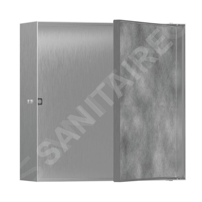 Hansgrohe XtraStoris Rock - Niche murale, avec porte, 300x300x100 mm, inox brossé 56085800