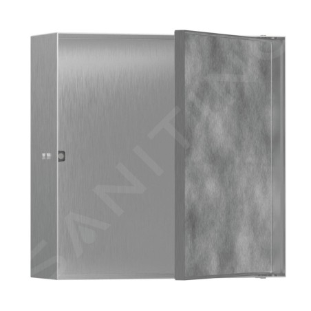 Hansgrohe XtraStoris Rock - Niche murale, avec porte, 300x300x100 mm, inox brossé 56085800