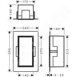 Hansgrohe XtraStoris Rock - Niche murale, avec porte, 300x150x140 mm, blanc mat 56088700