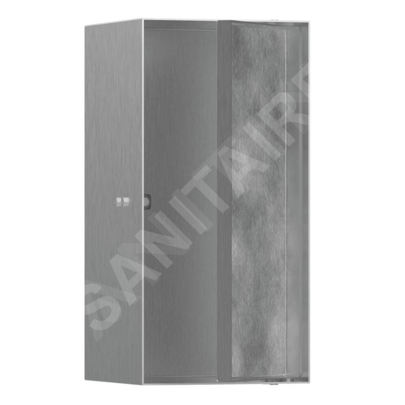 Hansgrohe XtraStoris Rock - Niche murale, avec porte, 300x150x140 mm, inox brossé 56088800