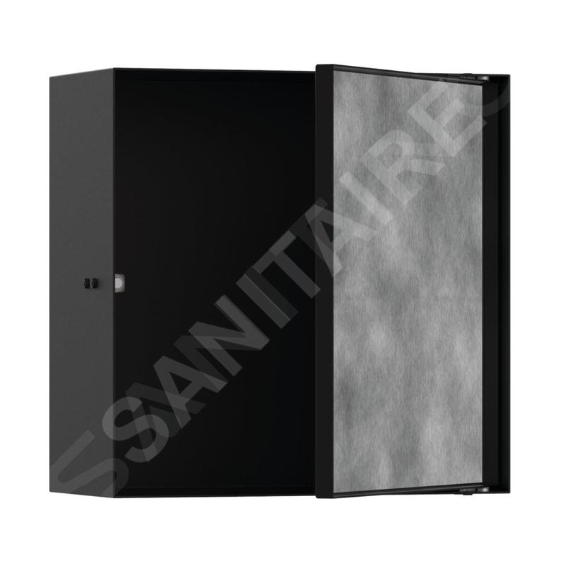 Hansgrohe XtraStoris Rock - Niche murale, avec porte, 300x300x140 mm, noir mat 56091670