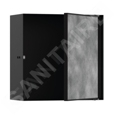 Hansgrohe XtraStoris Rock - Niche murale, avec porte, 300x300x140 mm, noir mat 56091670