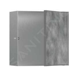 Hansgrohe XtraStoris Rock - Niche murale, avec porte, 300x300x140 mm, inox brossé 56091800