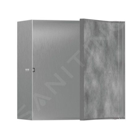 Hansgrohe XtraStoris Rock - Niche murale, avec porte, 300x300x140 mm, inox brossé 56091800