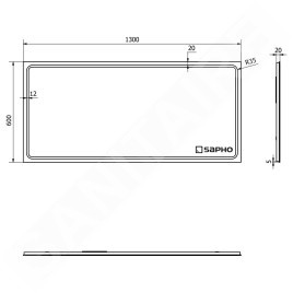 Sapho Gemini II - Miroir avec éclairage LED, 1300x600 mm GM130