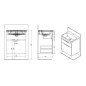 Sapho Ella - Meuble lavabo 565x650x430 cm, 2 tiroirs, blanc EL062-3030 Sapho Ella - Meuble lavabo 565x650x430 cm, 2 tiroirs, blanc EL062-3030
