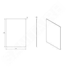 Sapho Plain - Miroir 50x70 cm, angles arrondis de sécurité, sans fixation 1501-25