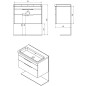 Sapho Ella - Meuble-vasque 765x500x430 cm, 2 tiroirs, blanc EL080-3030 Sapho Ella - Meuble-vasque 765x500x430 cm, 2 tiroirs, blanc EL080-3030