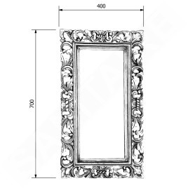 Sapho Miroirs - Miroir dans un cadre 400x700 mm, argent IN109