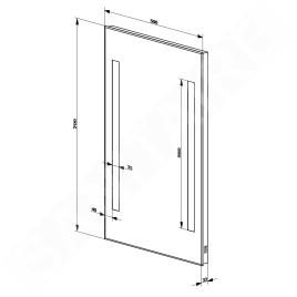 Aqualine Accessoires - Miroir avec éclairage LED 500x700 mm, chromé ATH5