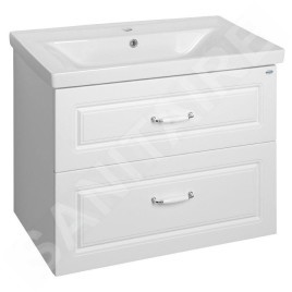 Aqualine Favolo - Meuble lavabo 865x600x446 mm, 2 tiroirs, blanc mat FV290
