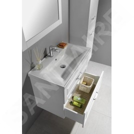 Aqualine Favolo - Meuble lavabo 865x600x446 mm, 2 tiroirs, blanc mat FV290