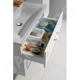 Aqualine Favolo - Meuble lavabo 865x600x446 mm, 2 tiroirs, blanc mat FV290