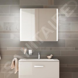 Keuco Royal Match - Armoire miroir avec éclairage LED, 650x700x160 mm, alu elox argenté 12801171311