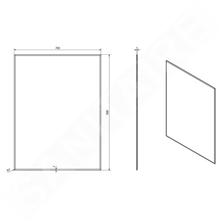 Sapho Accord - Miroir à facette 700x900 mm MF444