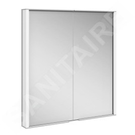 Keuco Royal Match - Armoire miroir avec éclairage à LED, encastrable, 650x700x149 mm, alu elox argenté 12811171311