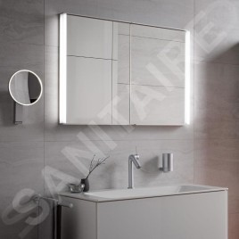 Keuco Royal Match - Armoire miroir avec éclairage à LED, encastrable, 650x700x149 mm, alu elox argenté 12811171311