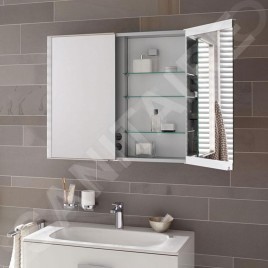Keuco Royal Match - Armoire miroir avec éclairage LED, encastrable, 800x700x149 mm, alu elox argenté 12812171311