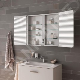 Keuco Royal Match - Armoire miroir avec éclairage à LED, encastrable, 1000x700x149 mm, alu elox argenté 12813171311