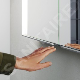 Keuco Royal Match - Armoire miroir avec éclairage LED, encastrable, 1200x700x149 mm, alu elox argenté 12814171311