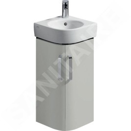Geberit Selnova Compact - Meuble pour lavabo, 425x330x604 mm, 2 portes, gris brillant / gris mat 501.483.00.1
