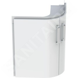 Geberit Selnova Compact - Meuble pour lavabo, 690x550x604 mm, 2 portes, blanc brillant / blanc mat 501.486.00.1