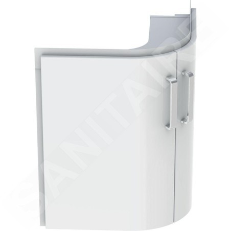 Geberit Selnova Compact - Meuble pour lavabo, 690x550x604 mm, 2 portes, blanc brillant / blanc mat 501.486.00.1
