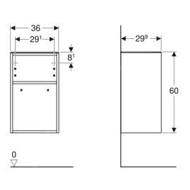 Geberit Smyle Square - Meuble latéral, ouvert, blanc brillant 500.358.00.1