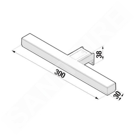 Jika Clear - Eclairage LED Moonbox New 300x30x38 mm, chrome H47J7303200001