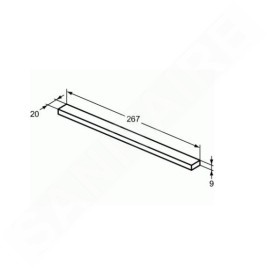 Ideal Standard i.Life A - Poignée de meubles 267 mm, noir mat T5325XG