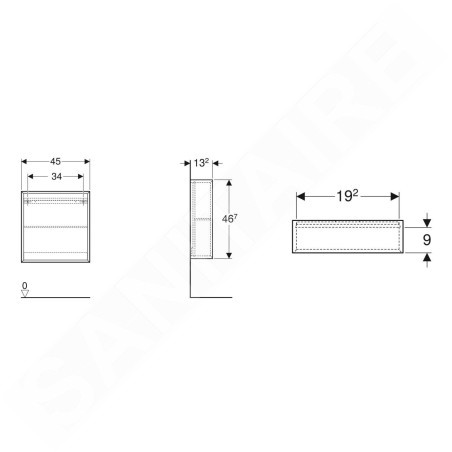 Geberit iCon - Armoire latérale 450x467x132 mm, ouverte, blanc brillant 502.323.01.1