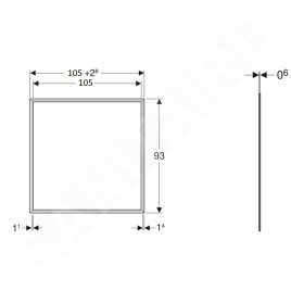 Geberit ONE - Cadre de couverture 1050x930 mm, pour armoire encastrée Geberit ONE avec miroir, blanc 505.844.00.1