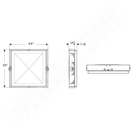 Geberit ONE - Boîte de montage 645x935x145 mm, pour armoire encastrée avec miroir Geberit ONE avec hauteur de 900 mm