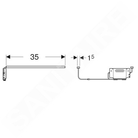 Geberit Accessoires - Réglette lumineuse pour tiroir, G / D, longueur 350 mm 502.031.00.1