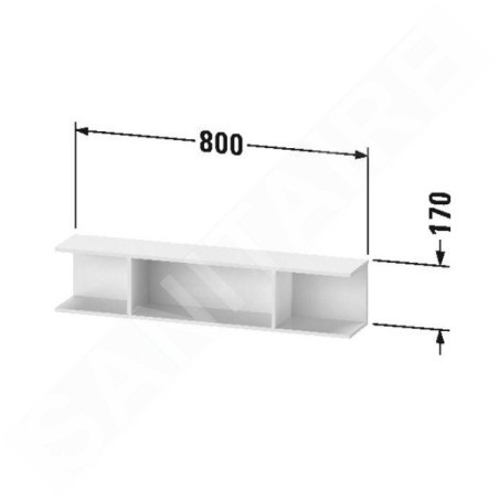 Duravit Ketho.2 - Meuble à étagères 170x800x150 mm, blanc brillant K21208022220000