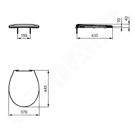 Ideal Standard Dolomite - Abattant WC, blanc W835001