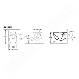 Villeroy & Boch Venticello - WC suspendu avec abattant SoftClosing, DirectFlush, blanc alpin 4611RL01