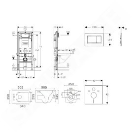 Geberit Duofix - Set de bâti-support, cuvette Arkas et abattant softclose, plaque de déclenchement Sigma30, blanc/chrome