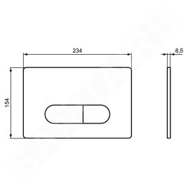 Ideal Standard Oleas - Plaque de déclenchement Oleas M1, chrome R0115AA