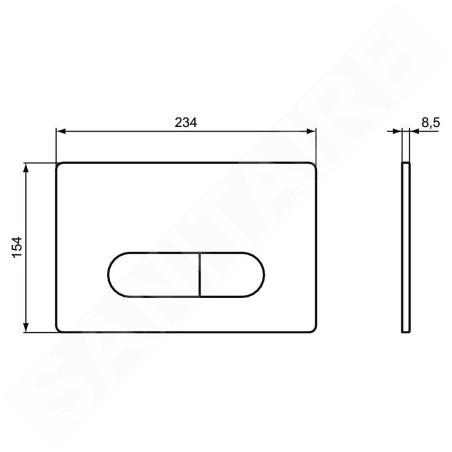Ideal Standard Oleas - Plaque de déclenchement Oleas M1, chrome R0115AA