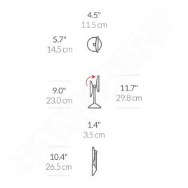Simplehuman Miroirs cosmétiques - Miroir cosmétique de voyage avec éclairage LED, rose gold ST3010