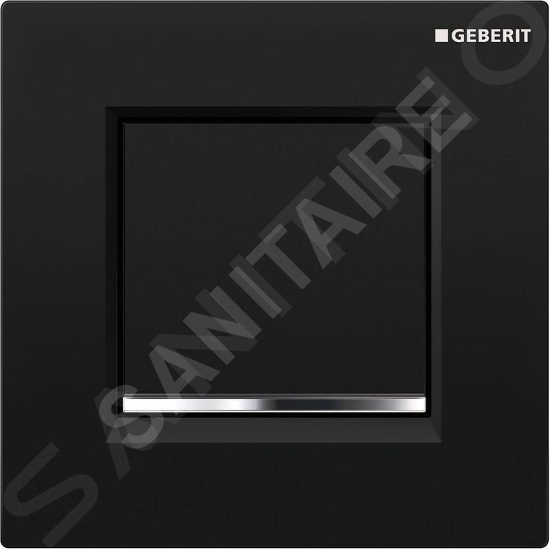 Geberit Systèmes de chasse d’eau - Panneau de commande urinoir Type30, noir / chrome brillant 116.017.KM.1