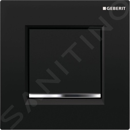 Geberit Systèmes de chasse d’eau - Panneau de commande urinoir Type30, noir / chrome brillant 116.017.KM.1